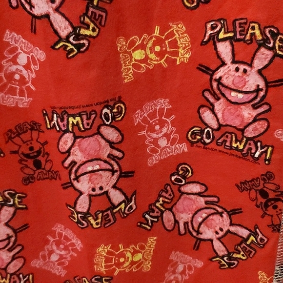 NWT New It's Happy Bunny Jim Benton Please Go Away Pajama Bottoms Women Size 2XL - Picture 7 of 7